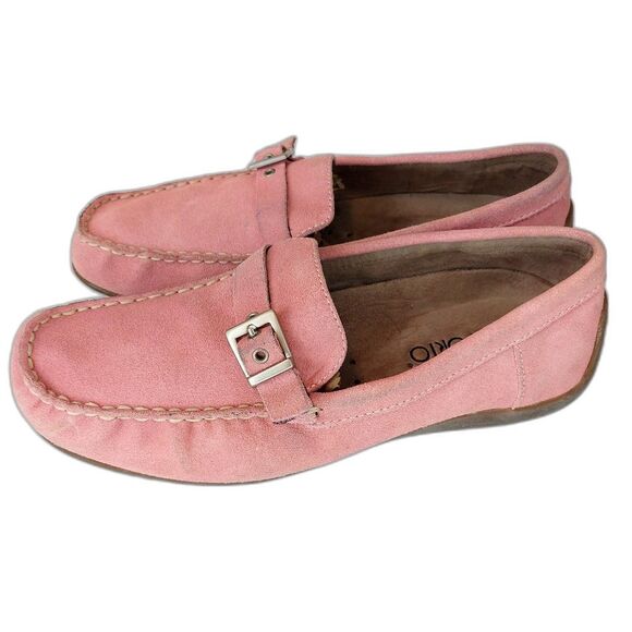 VTG 60s 70s 80s Sporto Pink Suede Buckle Loafers Sz 7.5 - Picture 3 of 11